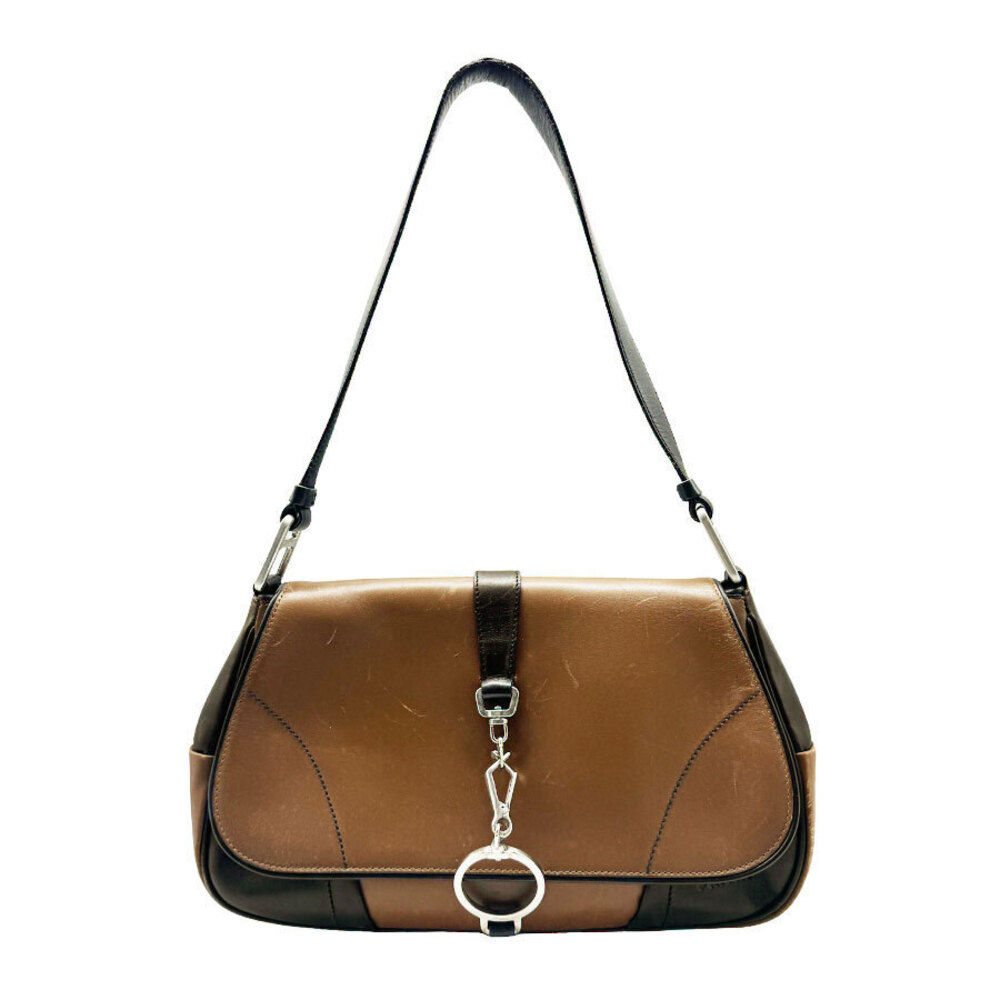 Prada leather silver brown shoulder bag - Picture 2 of 4
